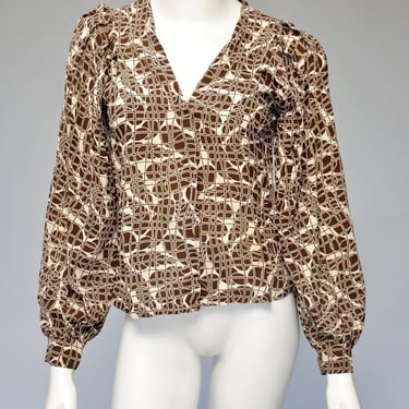 vintage antique 1920s 30s art deco rayon blouse XS/S 