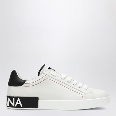 Dolce&Gabbana Portofino White/Black Leather Sneaker Men