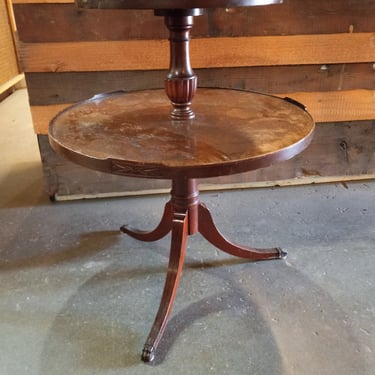 Vintage Two Tier Dumb Waiter Table 23.5