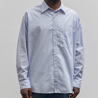 Merz b. Schwanen Oversized Unisex Shirt, White/Denim Blue