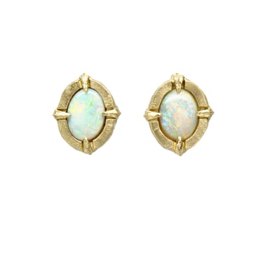 One-of-a-Kind Crystal Opal Studs - Solid 18K