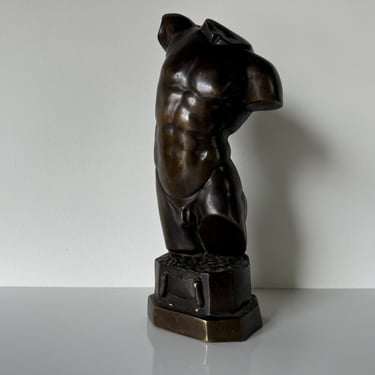 Vintage Greco-Roman Bronze Sculpture of a Male Nude Torso 