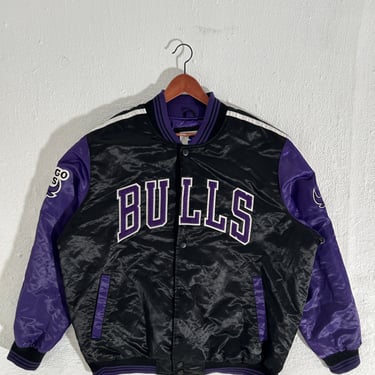 Chicago Bulls Bulls Starter Jacket Black/Purple  Sz XXL