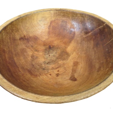 Rustic Wood Bowl | Vintage Munising Primitive Wooden Dough Bowl Or Fruit Bowl 