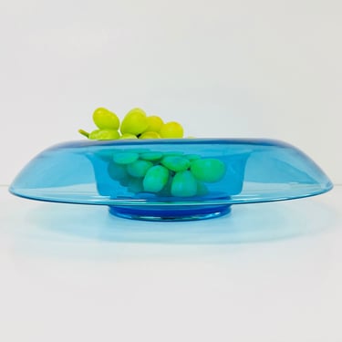 Vintage Turquoise Blue / Glass Bowl / Serving / Home Decor / Mid Century Modern / Unique! / FREE SHIPPING 
