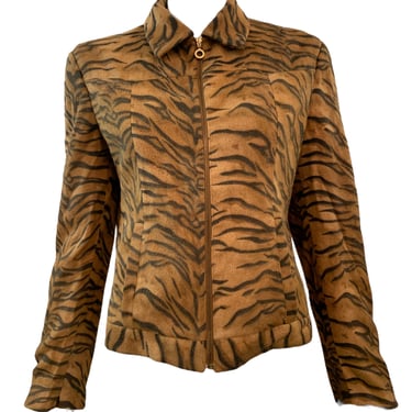 Versace 2000s Tiger Print Lightweight Jacket