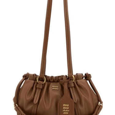 Miu Miu Women Caramel Nappa Leather Mini Joie Shoulder Bag