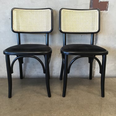 Pair Of Black Velvet Chairs