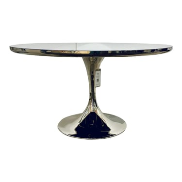 Caracole Mid-Century Modern Inspired a Whisper of Gold Round Semper Tulip Dining Table