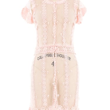Pink Hand Crochet Mini Dress