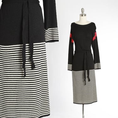 Oscar de la Renta knit dress | Vintage 70s Oscar de la Renta  dress | 1970s striped knit dress 