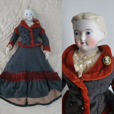 Antique Parian Doll 18" Tall - Antique Kling Shoulder Doll - Antique Collectible Dolls 
