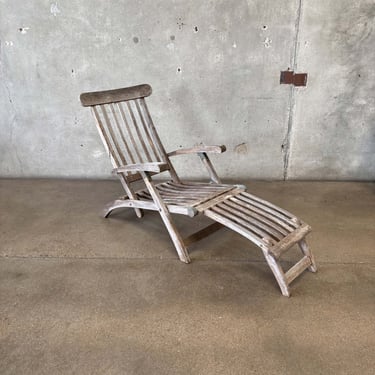 Vintage Teak Lounge Deck Chair #1