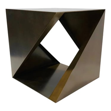 Daryl Carter for Baker Modern Bronze Finished Geometric Metal Fold Accent Table