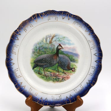 vintage Sterling China bird plate with guinea hens 