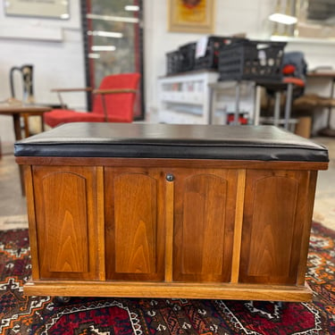 Mid Century Walnut/Cedar Record Cabinet/Bench by Lane Furniture 