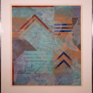 Robert Kelly Kalasa V Signed Modern Abstract Aquatint Etching 5/50 Framed 1985 