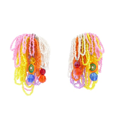 Rainbow Beaded Waterfall Earrings