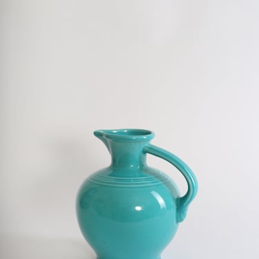 Vintage 40s 50s Fiesta wear HLC Homer Laughlin turquoise blue pitcher 