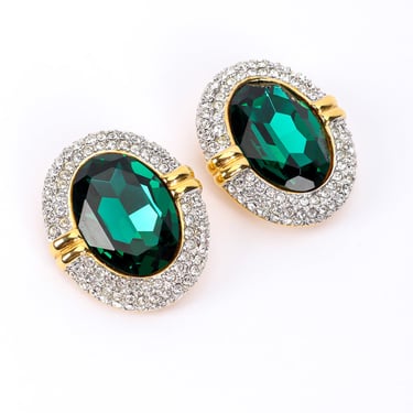 Emerald Oval Earrings