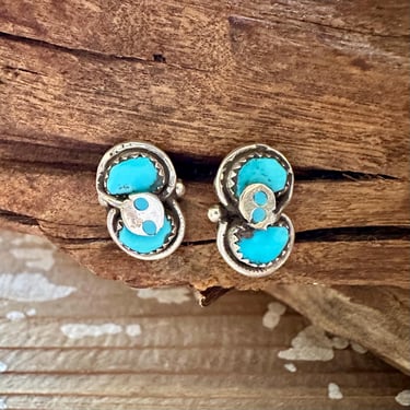 EFFIE CALAVAZA Zuni Handmade Sterling Silver and Double Turquoise Snake Earrings | Handcrafted Native American Jewelry | Southwestern 