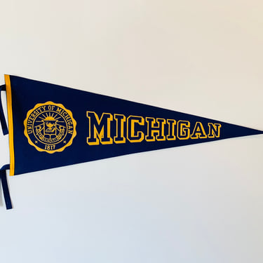 Vintage University of Michigan Full Sized Pennant by Chicago Pennant Company 