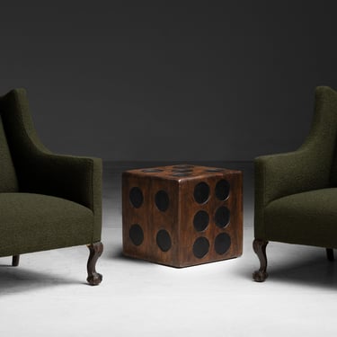 Upholstered Armchairs / Dice Cube Table