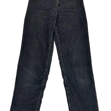 Vintage 80's Lawman Black Corduroy High Waisted Pants Sz 26