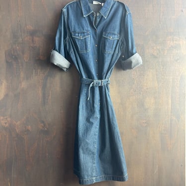 Liz Claiborne Belted Denim Dress