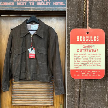 Vintage 1950’s -Deadstock- “Hercules” Atomic Fleck Wool Ricky Rockabilly Jacket, 50’s Vintage Clothing 