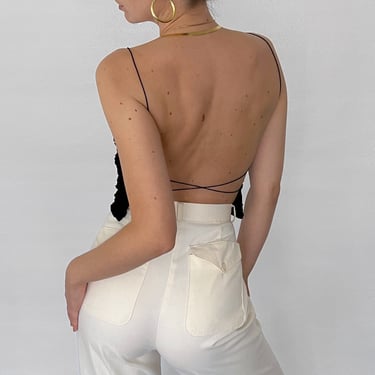 Vintage Noir Open Back Cropped Top