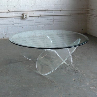 Modernist Lucite Propeller Coffee Table Attributed to Knut Hesterburg 