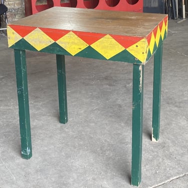 Tall Green Yellow and Red Carnival Themed Table