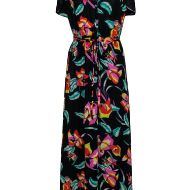 Joie - Black &amp; Multicolor Floral Maxi Dress Sz XS