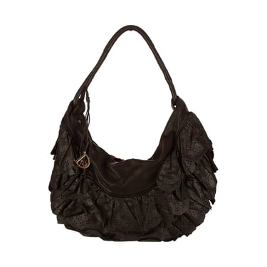 Dior Black Ruffled Shoulder Bag