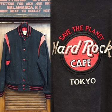 Vintage 1980’s Hard Rock Cafe Tokyo Japan Bomber Jacket, Vintage Top, XL Vintage, Novelty, Vintage Clothing 