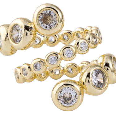 Gilt Sterling Bezel Crystal Ring