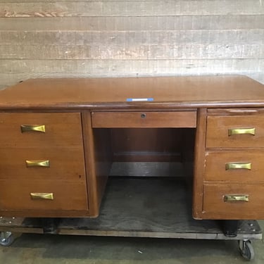 Mid-Century English Walnut Tanker Desk (Tacoma)