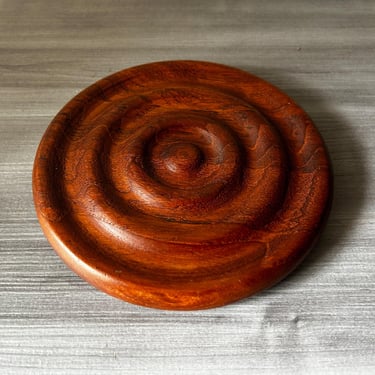 Vintage Mid Century Dansk Danish Teak SRound Trivet 