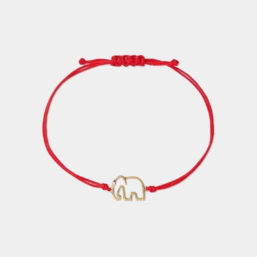 Bracelet Elephant - Fil Rouge Or Jaune