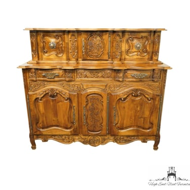Vintage Antique Walnut Ornately Carved Louis XVI French Provincial 66" Sideboard Buffet 