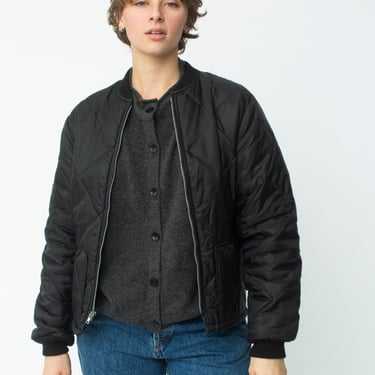 Quilted Bomber - Black