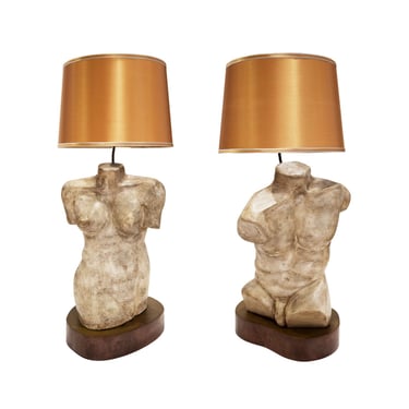 Philip & Kelvin LaVerne Rare and Important Torso Table Lamps ca. 1970 (signed)