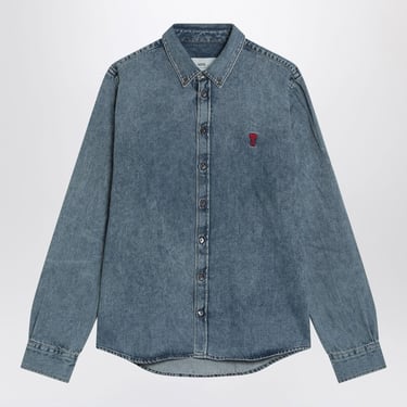 Ami Paris Ami De Coeur Shirt In Denim Men