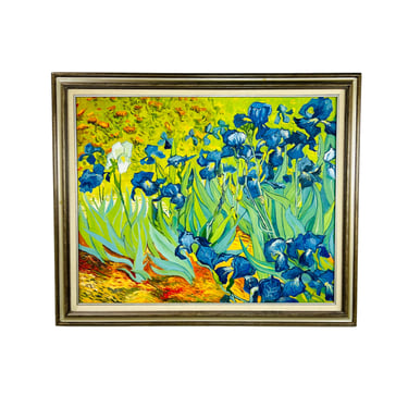 #1555 Irises Framed Hand Painted Van Gogh Reproduction