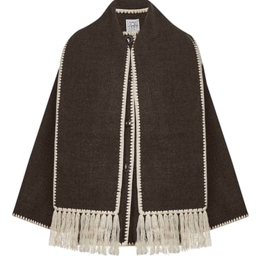 Toteme Women Brown Felt Embroidered Scarf Jacket