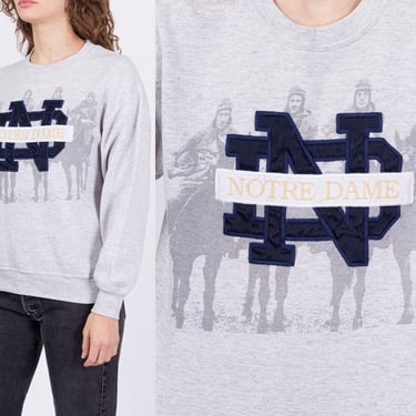 90s University Of Notre Dame Sweatshirt - Men's Small, Women's Medium | Vintage Unisex Collegiate Crew Neck Pullover 