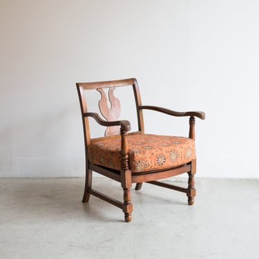 Armchair with Block Print Cushion