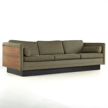 Milo Baughman Style Mid Century Rosewood Case Sofa - mcm 