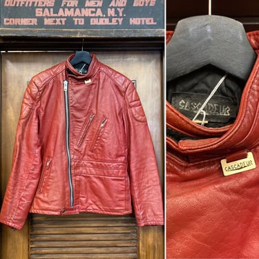Vintage 1970’s Rare Color Cafe Racer Leather Jacket with Amazing Details, 70’s Cafe Racer, 70’s Motorcycle Jacket, Vintage Clothing 